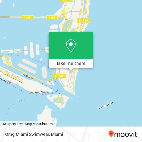 Mapa de Omg Miami Swimwear, 815 Washington Ave Miami Beach, FL 33139