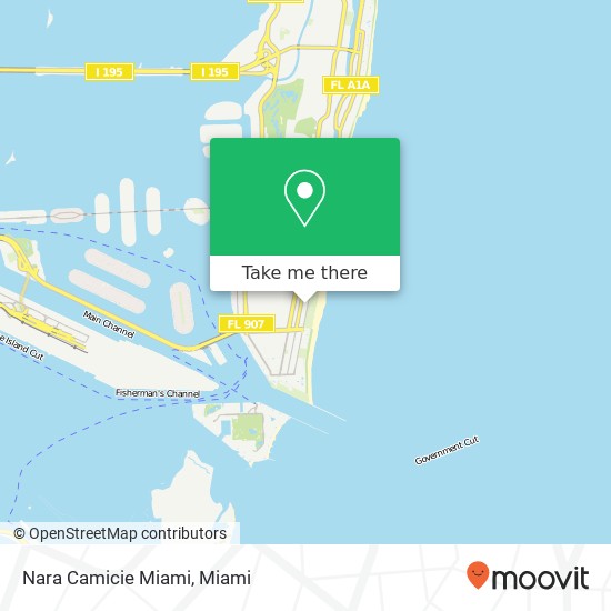 Mapa de Nara Camicie Miami, 760 Ocean Dr Miami Beach, FL 33139