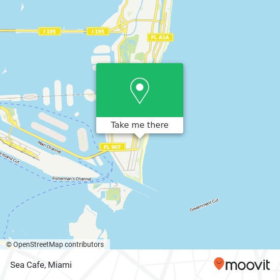 Mapa de Sea Cafe, 740 Ocean Dr Miami Beach, FL 33139