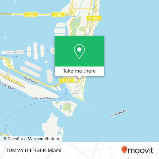 Mapa de TOMMY HILFIGER, 616 Collins Ave Miami Beach, FL 33139