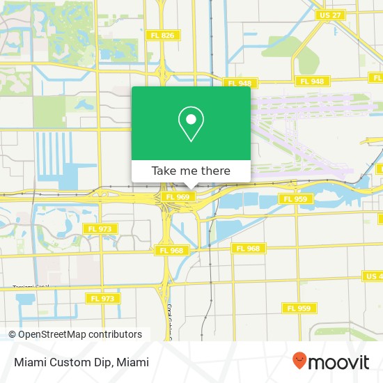 Mapa de Miami Custom Dip, 7311 NW 12th St Miami, FL 33126
