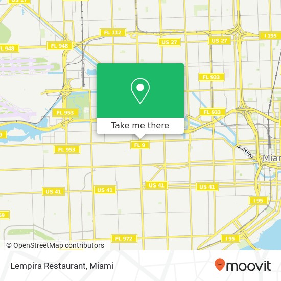 Mapa de Lempira Restaurant, 711 NW 27th Ave Miami, FL 33125