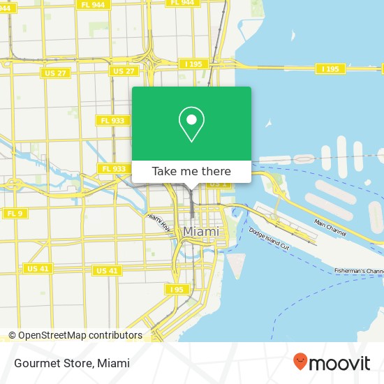 Mapa de Gourmet Store, 915 NW 1st Ave Miami, FL 33136