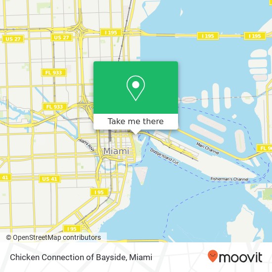 Mapa de Chicken Connection of Bayside, 401 Biscayne Blvd Miami, FL 33132