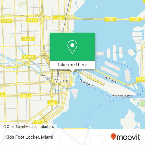 Mapa de Kids Foot Locker, Miami, FL 33132