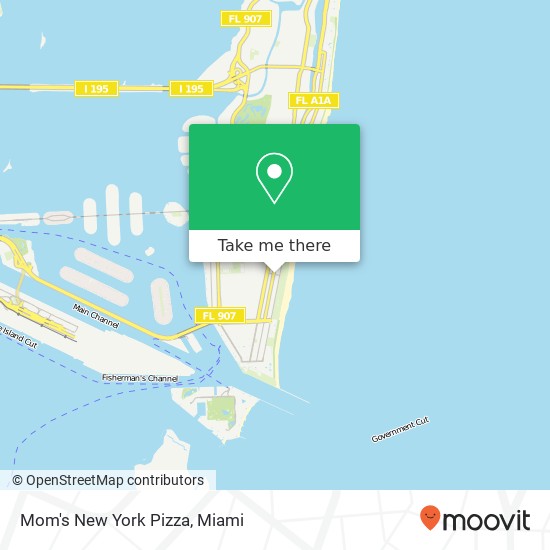 Mapa de Mom's New York Pizza, 1059 Collins Ave Miami Beach, FL 33139