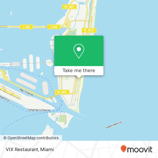 Mapa de VIX Restaurant, 1144 Ocean Dr Miami Beach, FL 33139