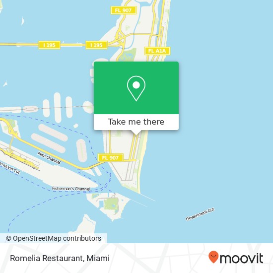 Mapa de Romelia Restaurant, 209 11th St Miami Beach, FL 33139