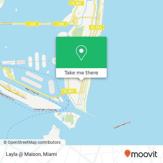 Mapa de Layla @ Maison, 956 Washington Ave Miami Beach, FL 33139