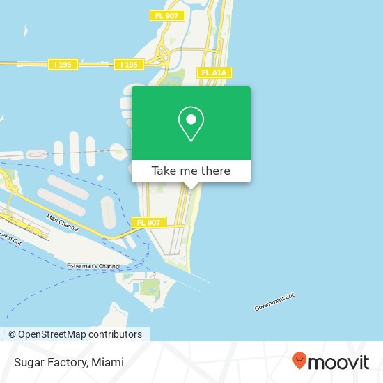 Mapa de Sugar Factory, 1144 Ocean Dr Miami Beach, FL 33139