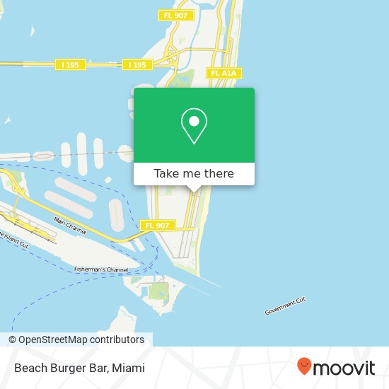Mapa de Beach Burger Bar, 1120 Collins Ave Miami Beach, FL 33139