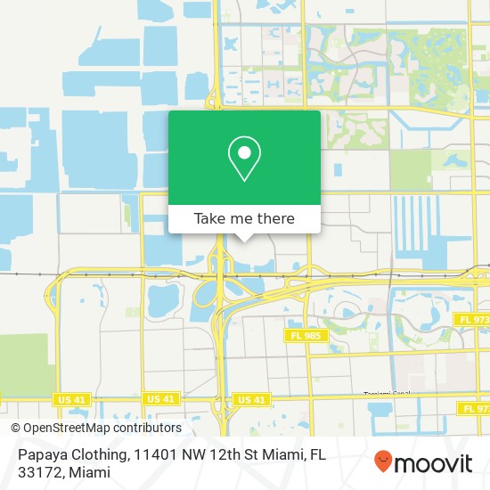 Mapa de Papaya Clothing, 11401 NW 12th St Miami, FL 33172