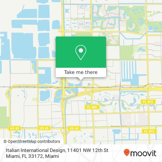 Mapa de Italian International Design, 11401 NW 12th St Miami, FL 33172