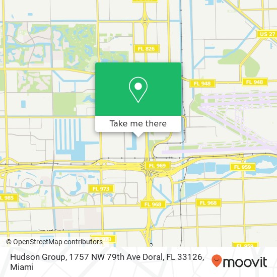 Mapa de Hudson Group, 1757 NW 79th Ave Doral, FL 33126
