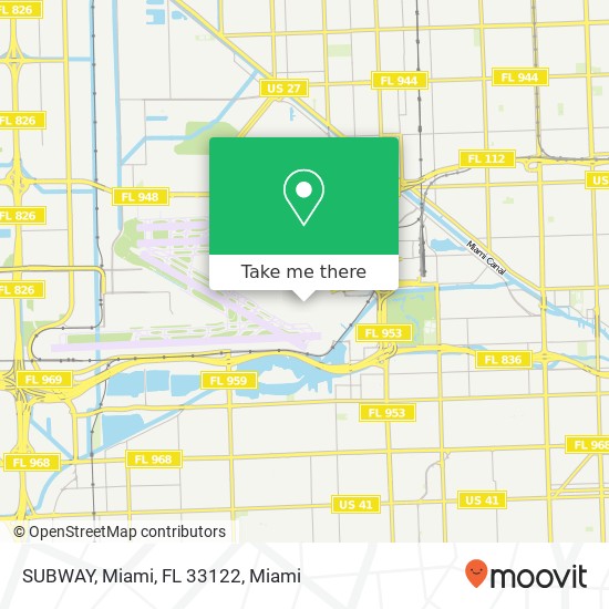 Mapa de SUBWAY, Miami, FL 33122