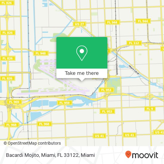 Mapa de Bacardi Mojito, Miami, FL 33122