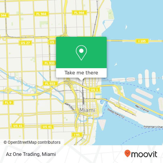 Mapa de Az One Trading, 125 NW 15th St Miami, FL 33136