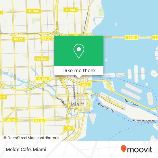 Mapa de Melo's Cafe, 62 NE 14th St Miami, FL 33132