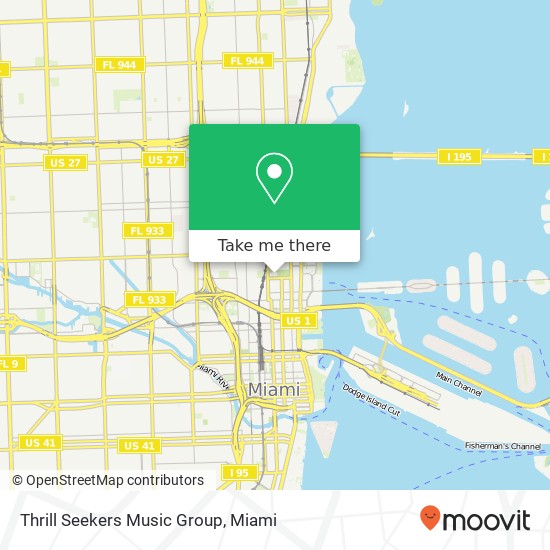 Mapa de Thrill Seekers Music Group, 1749 NE Miami Ct Miami, FL 33132