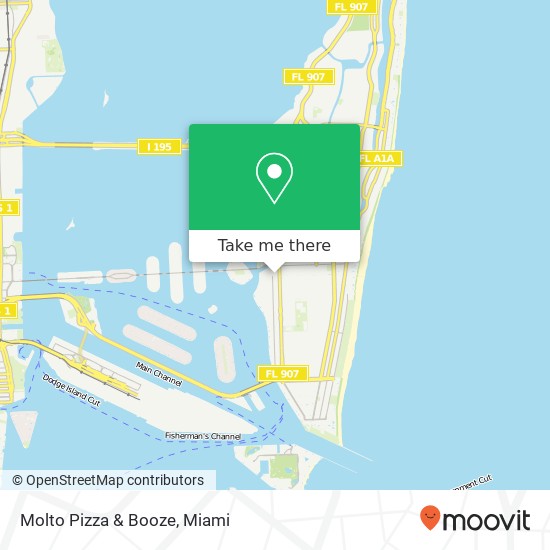 Mapa de Molto Pizza & Booze, 1237 Lincoln Rd Miami Beach, FL 33139