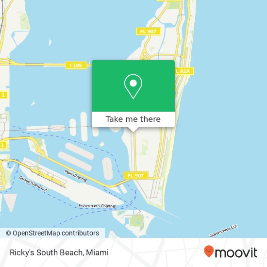 Ricky's South Beach map