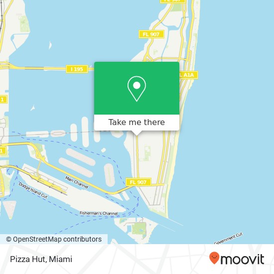 Mapa de Pizza Hut, 1604 Alton Rd Miami Beach, FL 33139