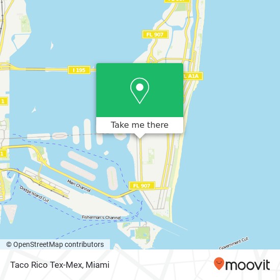 Mapa de Taco Rico Tex-Mex, 1608 Alton Rd Miami Beach, FL 33139