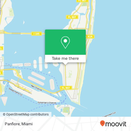 Mapa de Panfiore, 1627 Alton Rd Miami Beach, FL 33139