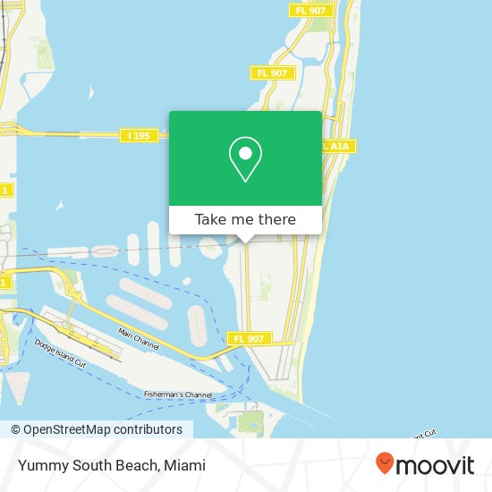 Mapa de Yummy South Beach, 1671 Alton Rd Miami Beach, FL 33139