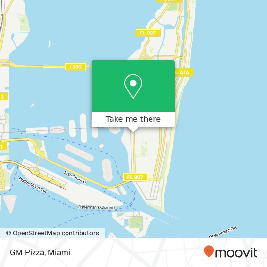 Mapa de GM Pizza, 1608 Alton Rd Miami Beach, FL 33139