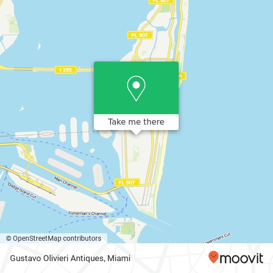 Mapa de Gustavo Olivieri Antiques, 1627 Jefferson Ave Miami Beach, FL 33139