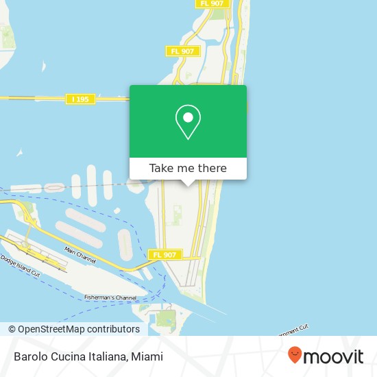 Mapa de Barolo Cucina Italiana, 626 Lincoln Rd Miami Beach, FL 33139