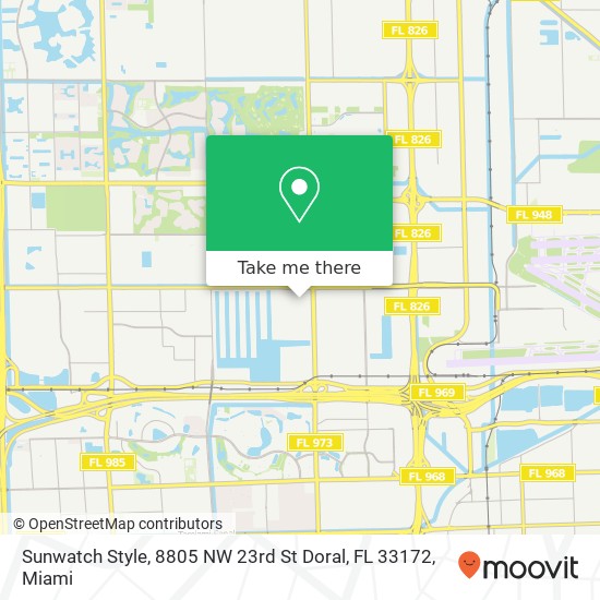 Mapa de Sunwatch Style, 8805 NW 23rd St Doral, FL 33172