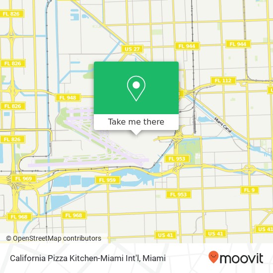 Mapa de California Pizza Kitchen-Miami Int'l, Miami, FL 33122