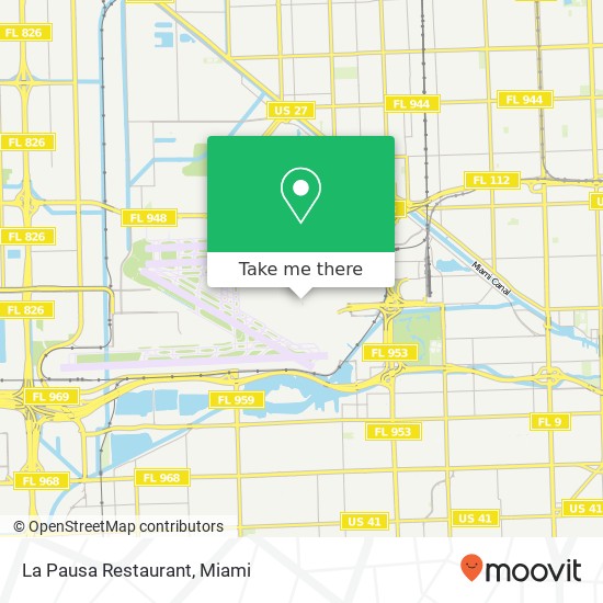 Mapa de La Pausa Restaurant, Miami, FL 33122