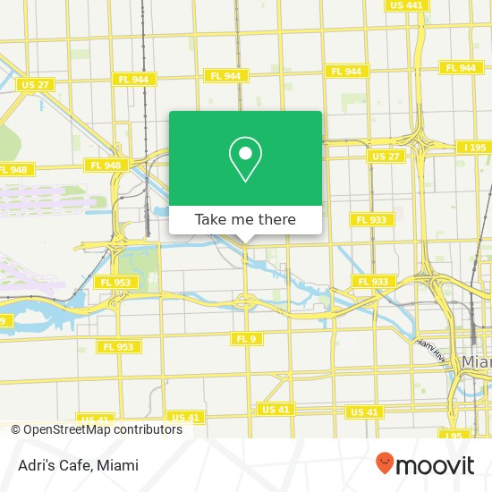 Mapa de Adri's Cafe, 2653 NW 20th St Miami, FL 33142