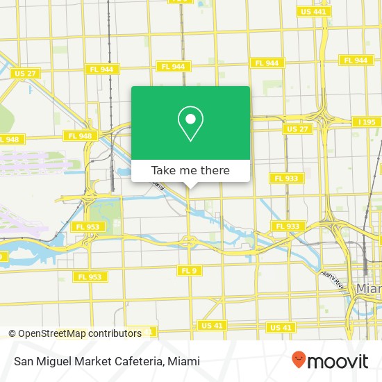 Mapa de San Miguel Market Cafeteria, 2600 NW 21st Ter Miami, FL 33142