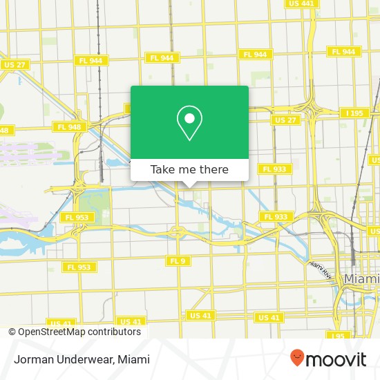 Mapa de Jorman Underwear, 2432 NW 20th St Miami, FL 33142