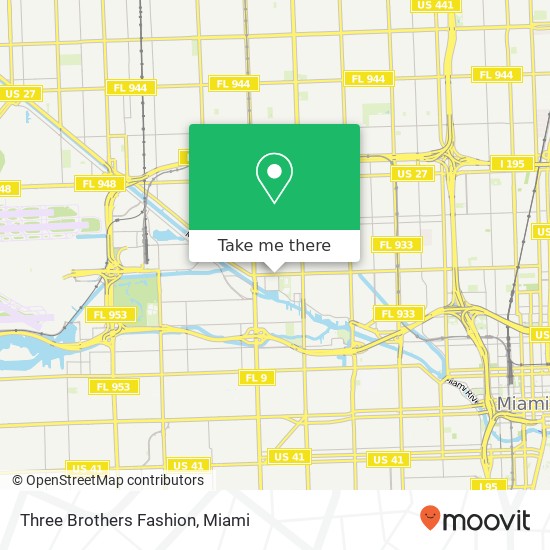 Mapa de Three Brothers Fashion, 2428 NW 20th St Miami, FL 33142