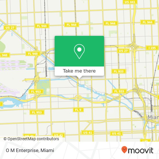 Mapa de O M Enterprise, 2615 NW 20th St Miami, FL 33142