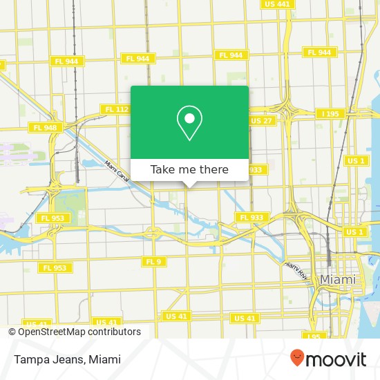 Mapa de Tampa Jeans, 2142 NW 20th St Miami, FL 33142