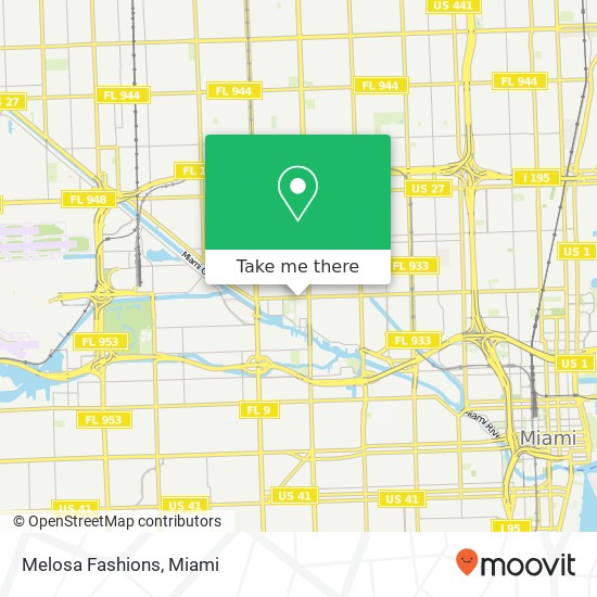 Mapa de Melosa Fashions, 2262 NW 20th St Miami, FL 33142