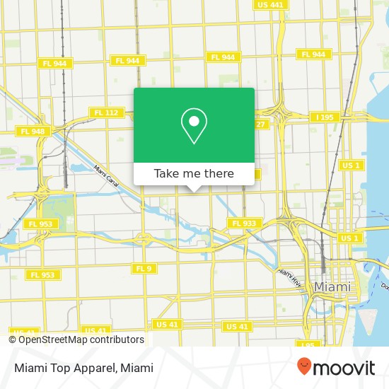 Mapa de Miami Top Apparel, 1896 NW 20th St Miami, FL 33142