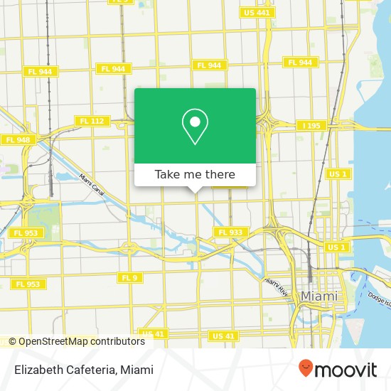 Mapa de Elizabeth Cafeteria, 2148 NW 17th Ave Miami, FL 33142