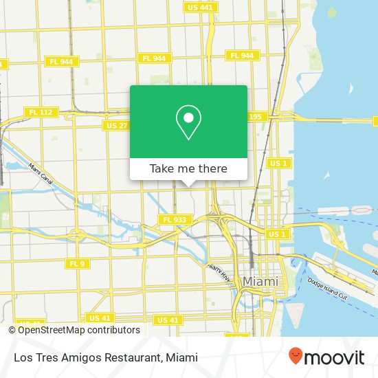 Mapa de Los Tres Amigos Restaurant, 1025 NW 20th St Miami, FL 33127