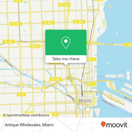 Mapa de Antique Wholesales, 2144 NW 7th Ave Miami, FL 33127