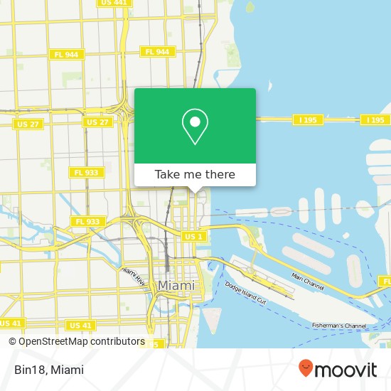 Mapa de Bin18, 275 NE 18th St Miami, FL 33132