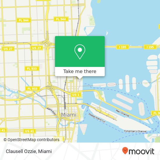 Mapa de Clausell Ozzie, 1756 N Bayshore Dr Miami, FL 33132