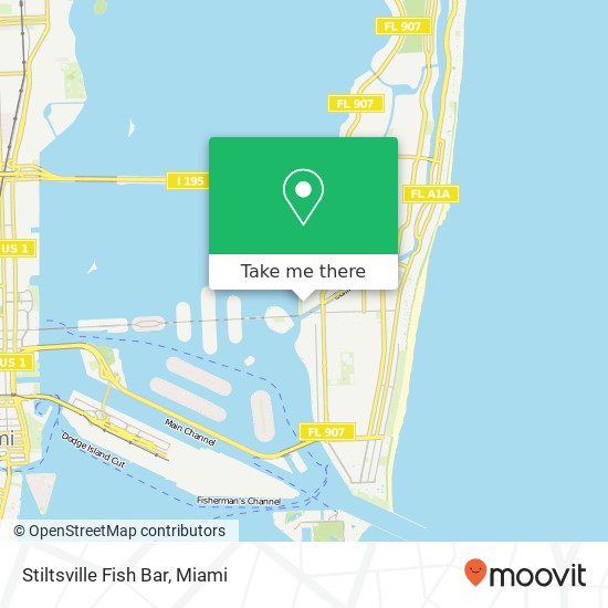 Mapa de Stiltsville Fish Bar, 1787 Purdy Ave Miami Beach, FL 33139