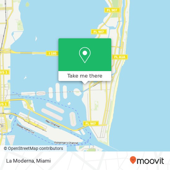 Mapa de La Moderna, 1874 Bay Rd Miami Beach, FL 33139